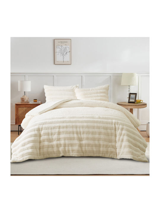 Liolios Home Duvet Cover Queen 220x240cm Volcano Cream