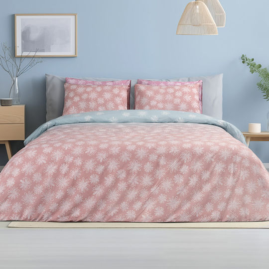 Beauty Home Σετ Πάπλωμα Μονό 160x240εκ. Art 12082 Σομόν, Σιελ 2τμχ