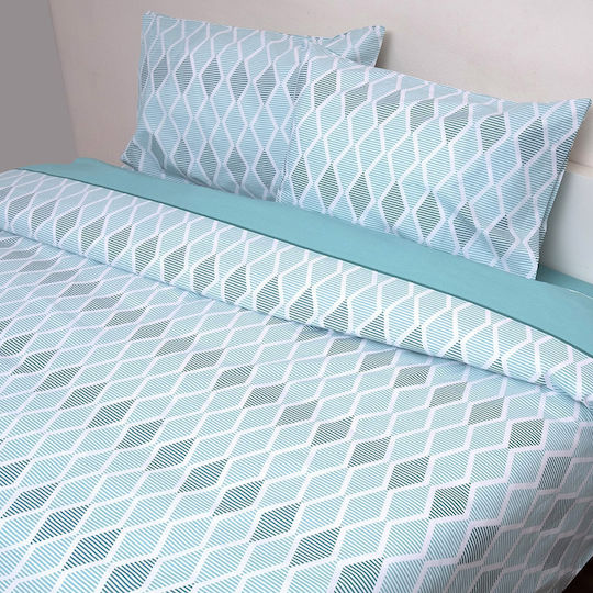 Viopros Duvet Set Single 160x240cm Lara Bay Leaf Mint 2pcs
