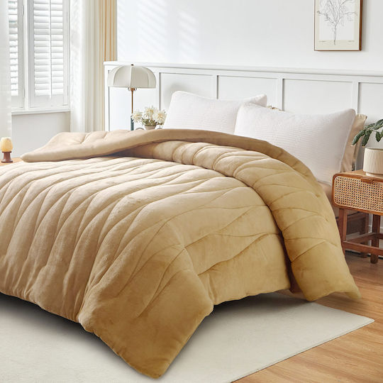 Liolios Home Комбинирано одеяло Полутора 180x240бр Doha Camel 350 г/м²Gsm