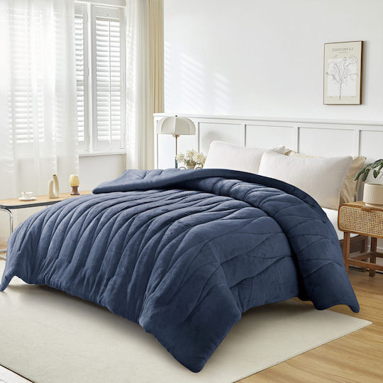 Liolios Home Комбинирано одеяло Куинсайз 220x240бр Doha Navy 350 г/м²Gsm