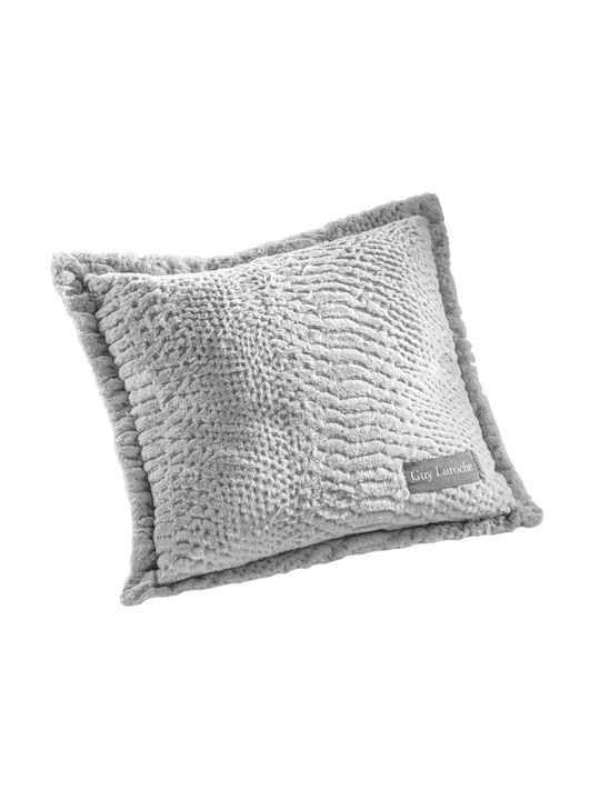 Guy Laroche Crusty Three-Seater Sofa Fur Throw 170x300cm Silver with Pillowcase