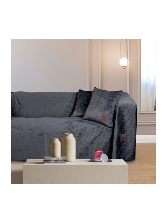 Greenwich Polo Club 2798 Three-Seater Sofa Throw Velvet 180x300cm Dark Gray