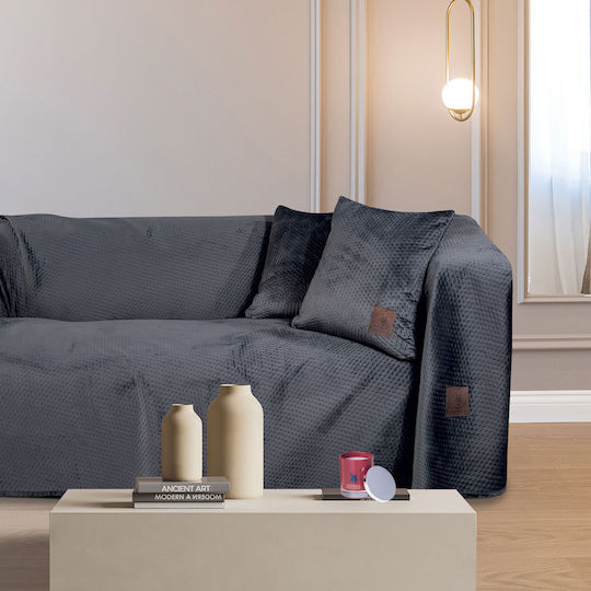 Greenwich Polo Club 2798 Three-Seater Sofa Throw Velvet 180x300cm Dark Gray