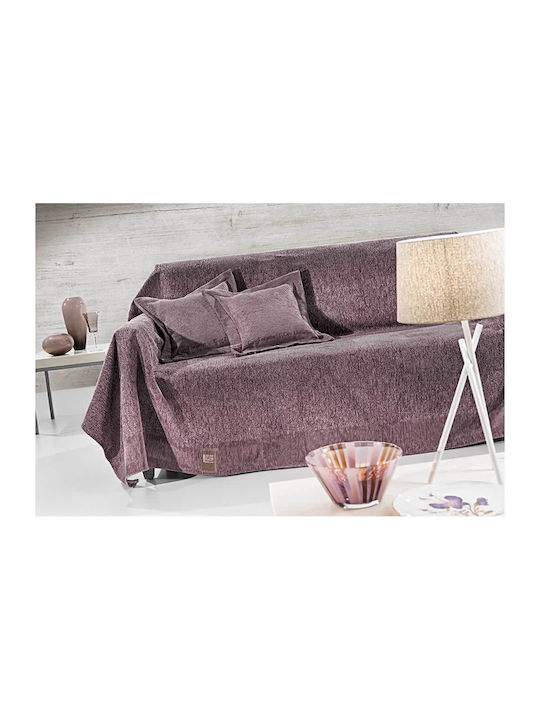 Guy Laroche Sofa Throws 2 Seater 2 Sides Balance 180x250cm Lilac