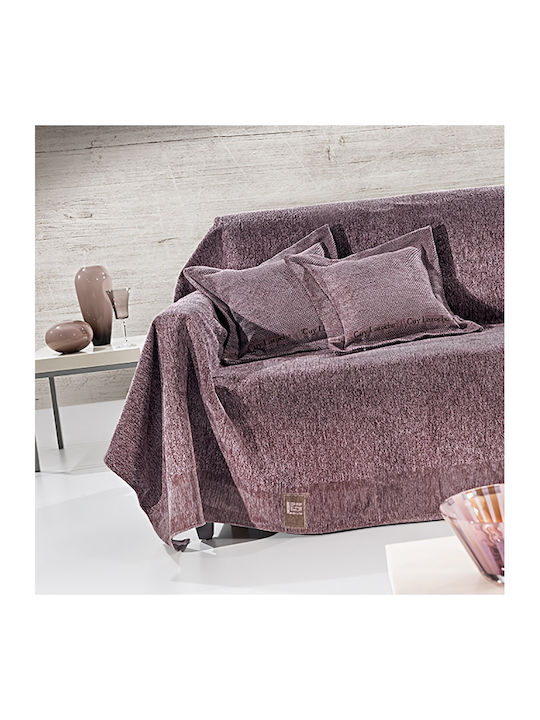 Guy Laroche Sofa Throws 2 Seater 2 Sides Balance 180x250cm Lilac
