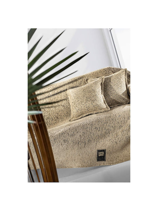 Guy Laroche Zweisitzer-Sofa Überwurf 2 Seiten Matis 180x250cm Beige