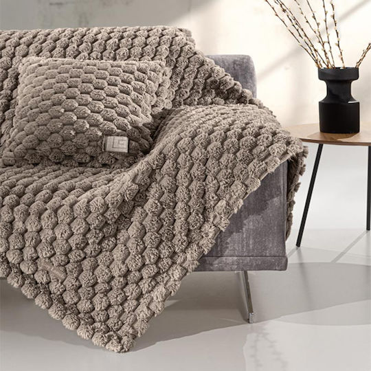 Комплект Покривка Пухена 120×160 и Калъфка 42×42 За Декорация Guy Laroche Elixir Taupe
