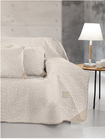 Guy Laroche Lama Ριχτάρι Τριθέσιου Καναπέ Ζακάρ 170x300εκ. Beige