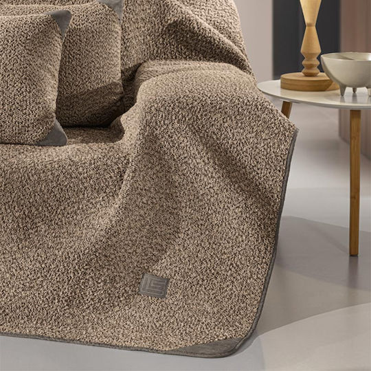 Guy Laroche Lama Four-Seater Sofa Throw Jacquard 170x350cm Taupe