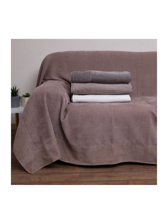 Viopros Throws Set 3 pcs Chenille Ecru