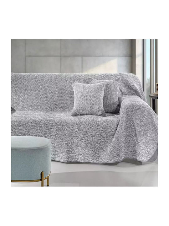 Guy Laroche Lama Sofa Throw 2 Seater Jacquard 170x250cm Silver