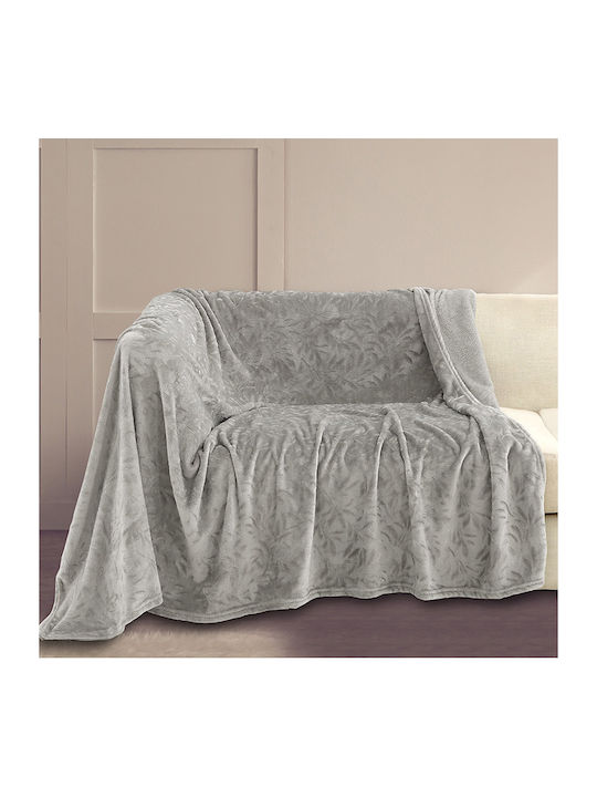 Melinen Aria Ριχτάρι Πολυθρόνας Ζακάρ 130x170εκ. Silver