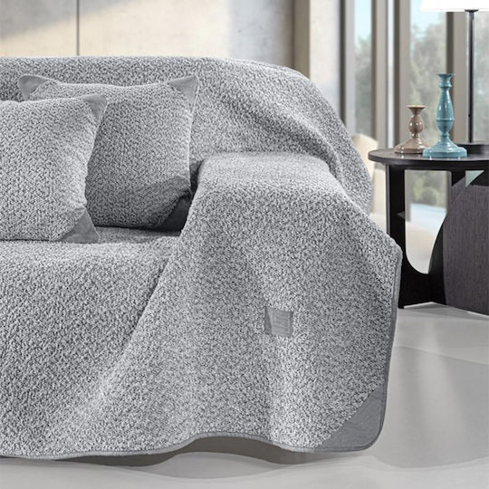 Guy Laroche Lama Ριχτάρι Τριθέσιου Καναπέ Ζακάρ 170x300εκ. Silver