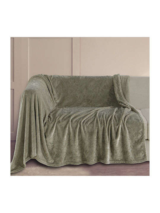Melinen Aria Ριχτάρι Πολυθρόνας Ζακάρ 130x170εκ. Olive/grey