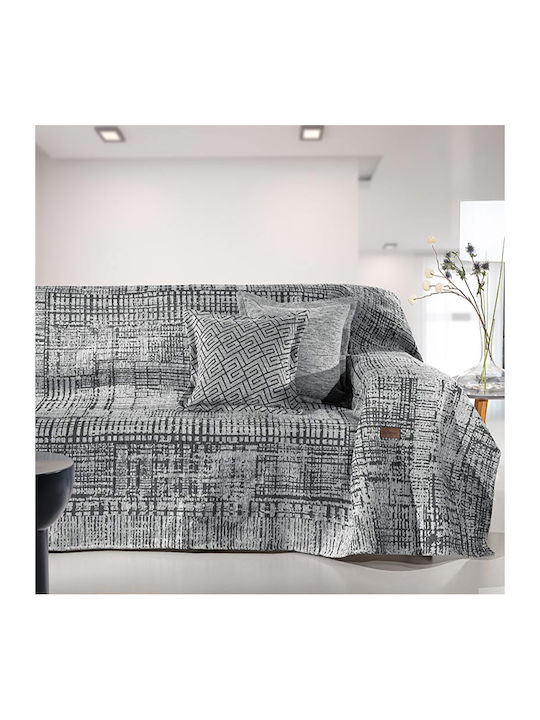 Guy Laroche Melbourne Dreisitzer-Sofa Wurf Chenille 180x300cm Silber