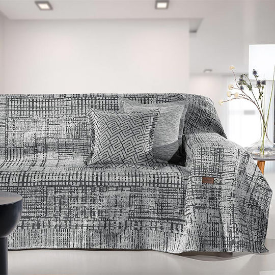 Guy Laroche Melbourne Three-Seater Sofa Throw Chenille 180x300cm Silver