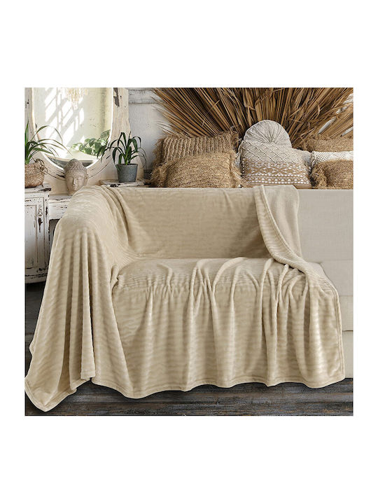 Melinen Enzo Ριχτάρι Πολυθρόνας Ζακάρ 130x170εκ. Beige 20003801
