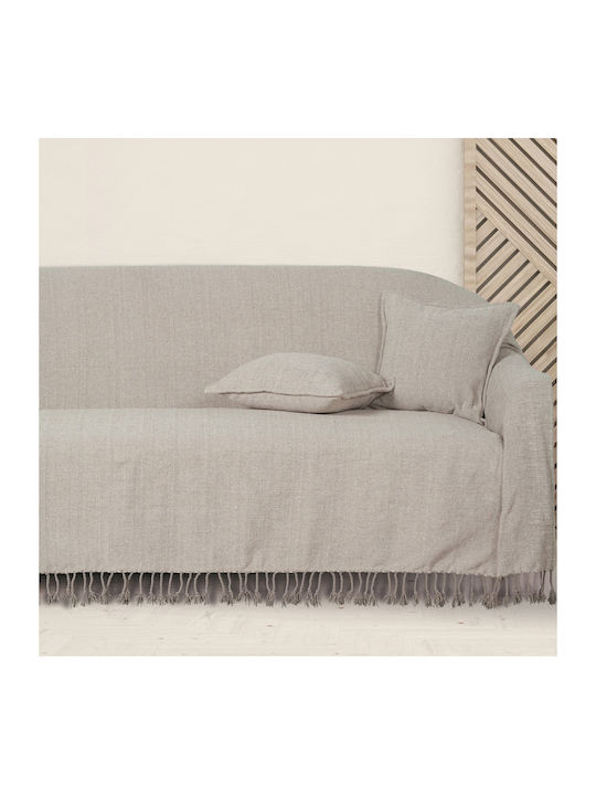 Das Home 0272 Ριχτάρι Τριθέσιου Καναπέ Chenille 180x300εκ. Λευκό 420618300272