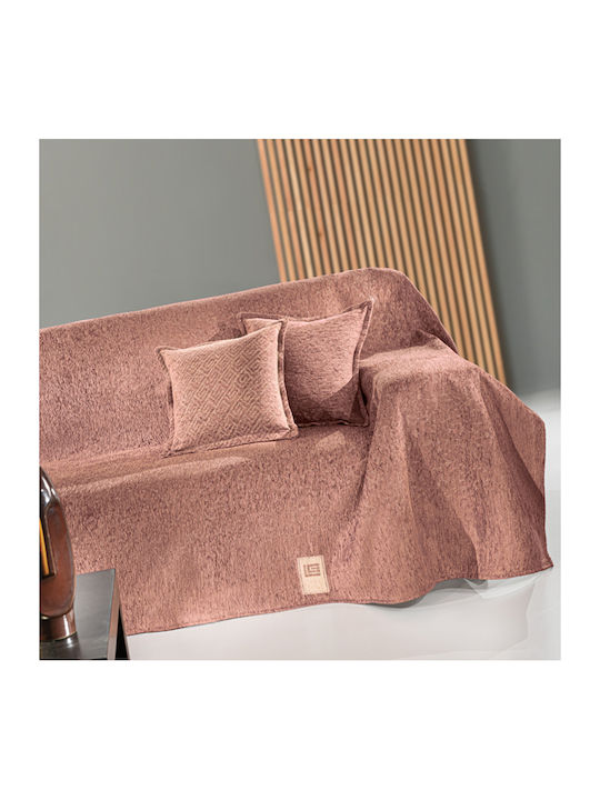 Guy Laroche Matis Zweisitzer-Sofa Überwurf Chenille 180x250cm Salmon Herstellerfarbe