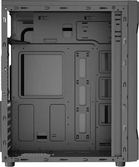 ProGaming Cyber Gaming Midi Tower Computer Case with Side Window and ARGB Lighting Black