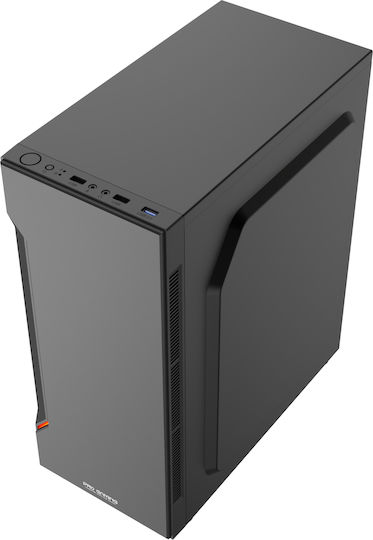 ProGaming Cyber Gaming Midi Tower Computer Case with Side Window and ARGB Lighting Black