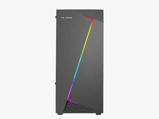 ProGaming Pro Gaming Samurai V2 Midi Tower Computer Case with Side Window and RGB Lighting Black