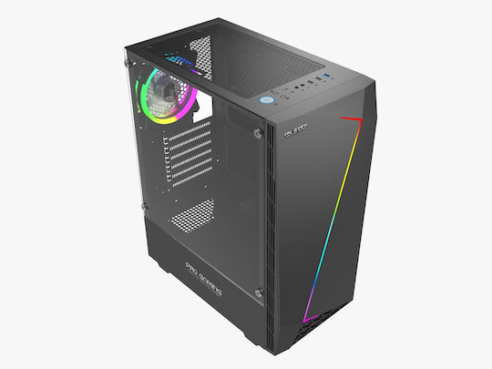 ProGaming Pro Gaming Samurai V2 Midi Tower Computer Case with Side Window and RGB Lighting Black