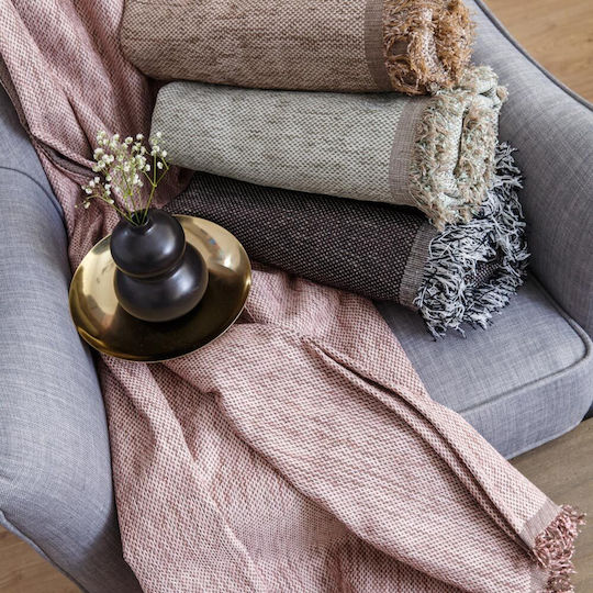 Borea 4 Season Four-Seater Sofa Throw Chenille 180x320cm Terracotta