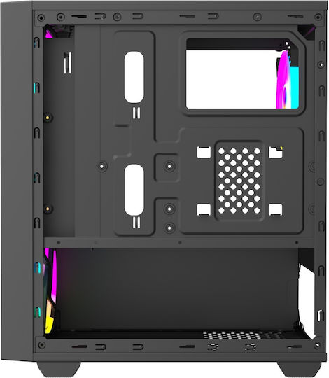 ProGaming ARROW Gaming Mini-Turm Computergehäuse mit Seitenfenster und RGB-Beleuchtung Schwarz