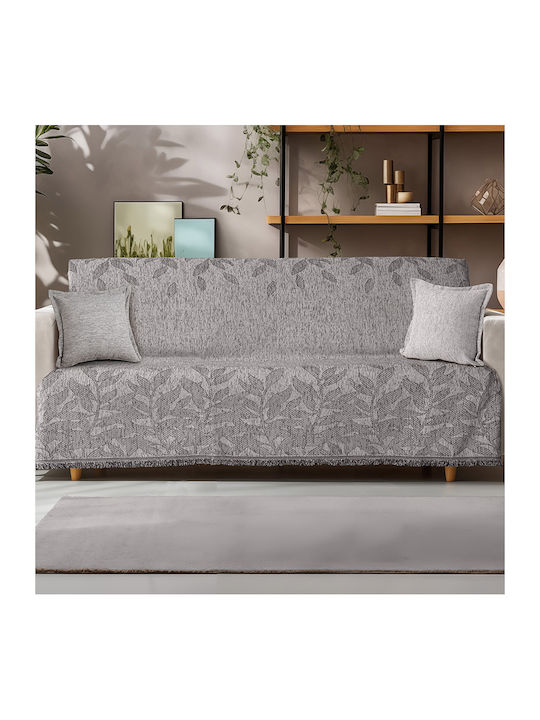 Beauty Home Ριχτάρι Τετραθέσιου Καναπέ Chenille 180x350εκ. Γκρί