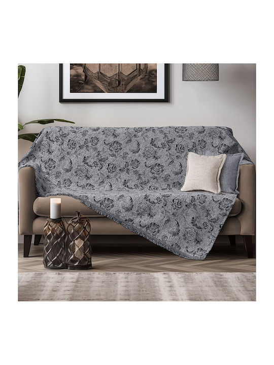 Beauty Home Ριχτάρι Τετραθέσιου Καναπέ Chenille 180x350εκ. Σκούρο Γκρί