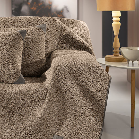 Guy Laroche Lama Ριχτάρι Πολυθρόνας Ζακάρ 170x150εκ. Taupe 1133086224011