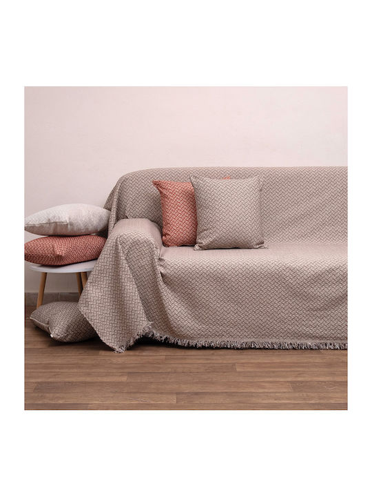 Viopros Three-Seater Sofa Throw Chenille 180x280cm Linen