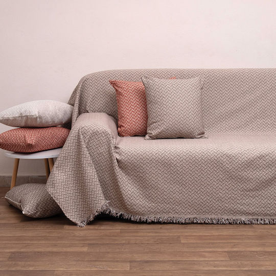 Viopros Three-Seater Sofa Throw Chenille 180x280cm Linen