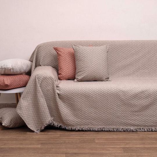 Viopros Four-Seater Sofa Throw Chenille 180x320cm Linen