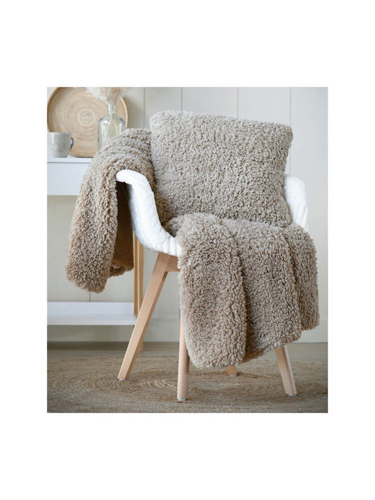 Dudley Armchair Throw Fleece 130x150cm Taupe