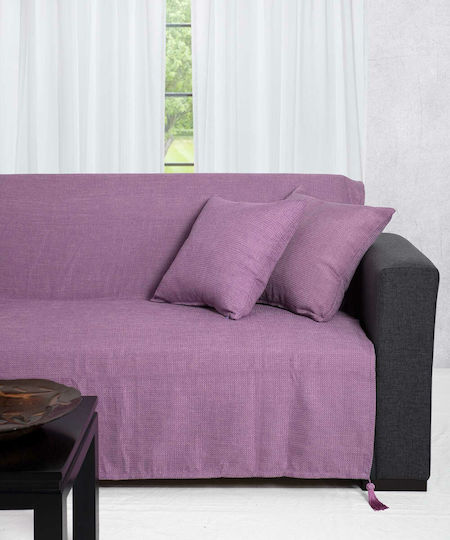 Silk Fashion 9925 Триместен Диван Покривка Шенил 180x300см Лилава