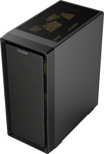 ProGaming VISION Gaming Middle Tower Carcasă Calculator cu Fereastră Laterală și Iluminare RGB Negru
