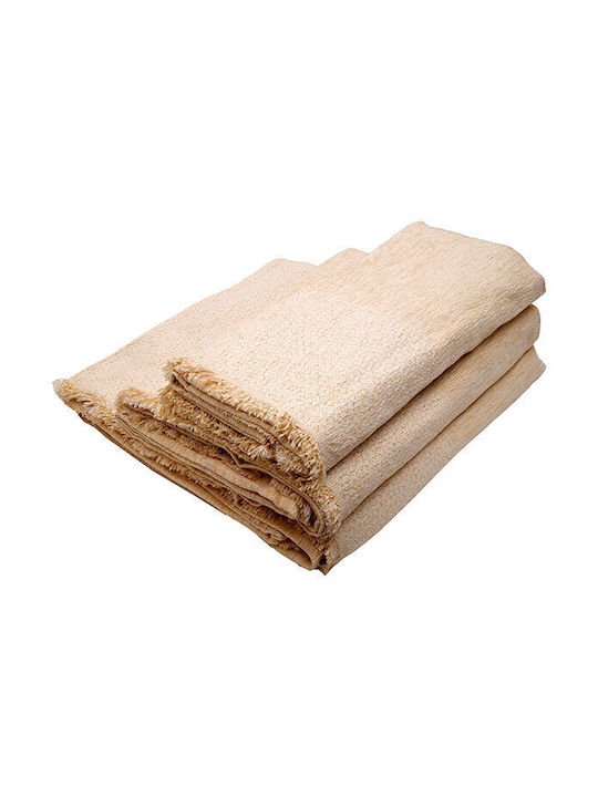 Sunshine Σετ Ριχτάρια 3τμχ Chenille Ecru