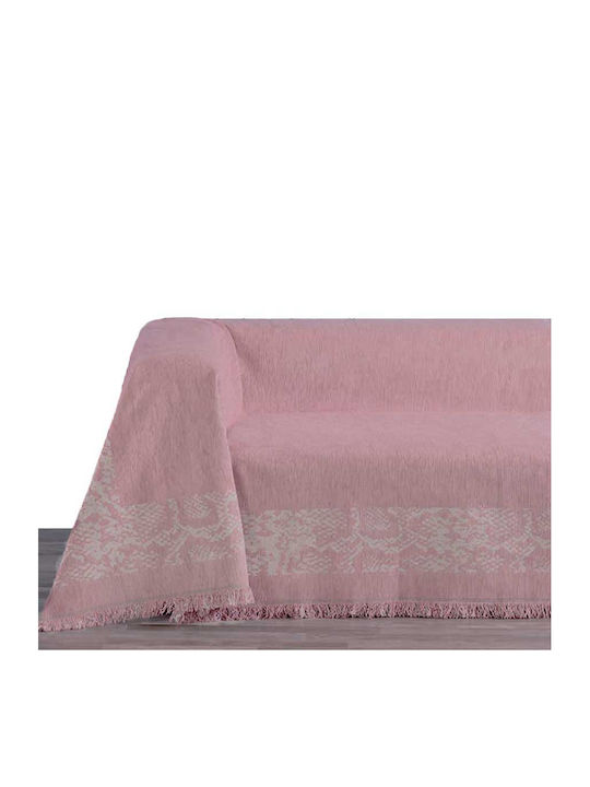 Makis Tselios Home Amazon2 Cuvertură Pentru Canapea De Fotoliu Chenille 180x180 Cm Roz Închis