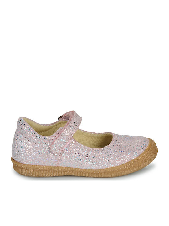 Παιδικές Μπαλαρίνες mit Bügel- und Schleifenverschluss Leder Rosa