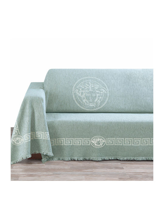 Makis Tselios Home Olympus2 Cuvertură Pentru Canapea De Fotoliu Șenilă 180x180cm Verde
