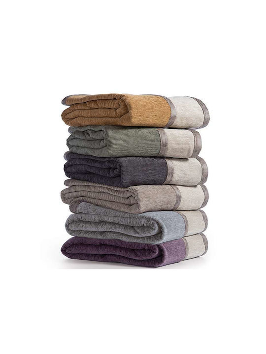 Nef-Nef Homeware New Tanger Three-Seater Sofa Throw 2 Sides Chenille 180x300cm L Grey Ecru