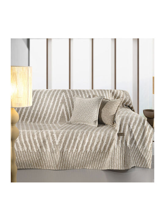 Guy Laroche Norton Sesselüberwurf Zwei Seiten Chenille 150x180cm Natur