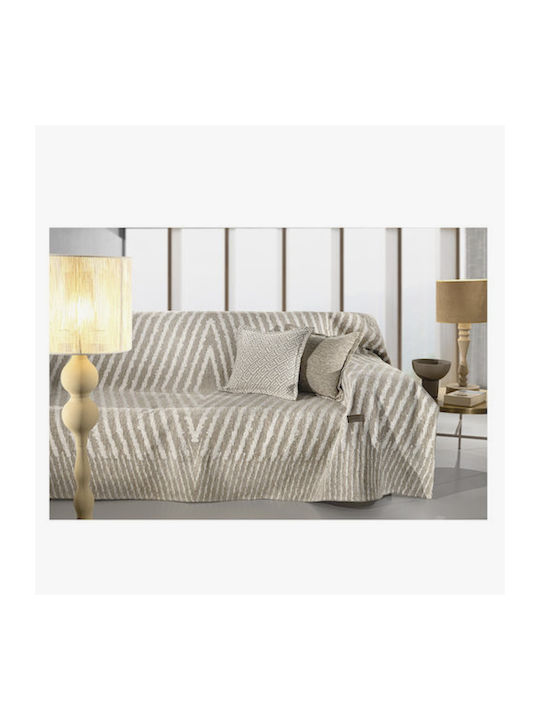 Guy Laroche Norton Sesselüberwurf Zwei Seiten Chenille 150x180cm Natur