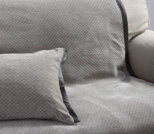 Nef-Nef Homeware Brand Sofa Throws 2 Seater 2 Sides Jacquard 170x250cm Beige