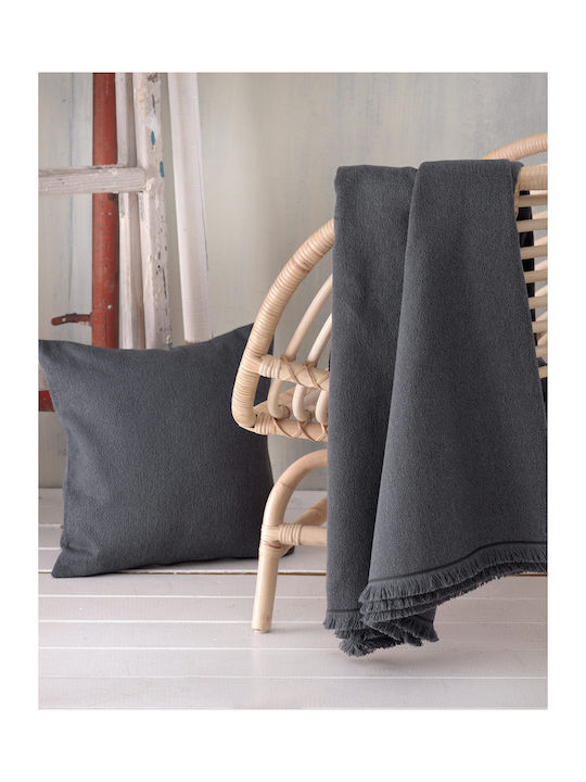 Rythmos Sebastiao Armchair Throw 2 Sides Jacquard 160x180cm Dark Gray