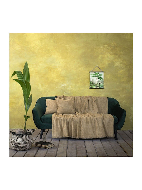 Nima Estera Three-Seater Sofa Throw Chenille 180x300cm Mustard Beige