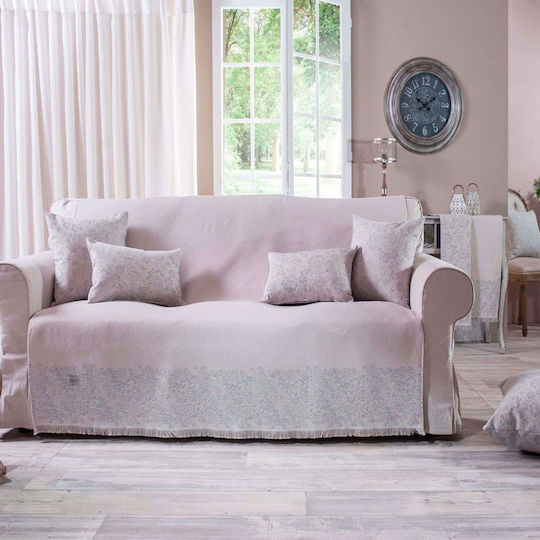 Teoran Bergamo Three-Seater Sofa Throw 180x300cm Light Blue